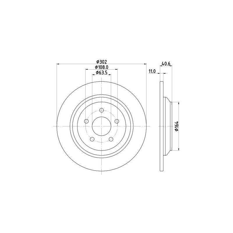 Disco freno asse posteriore - HELLA