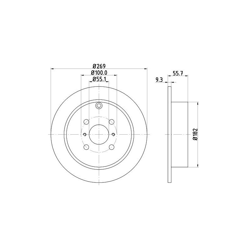 Disco freno asse posteriore - HELLA