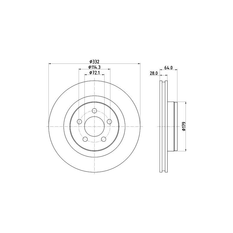 Disco freno asse anteriore - HELLA