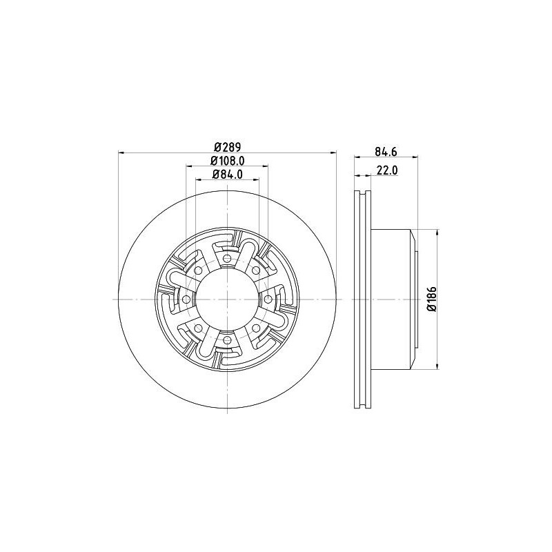 Disco freno asse posteriore - HELLA