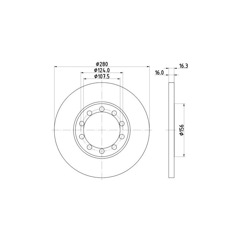 Disco freno asse posteriore - HELLA