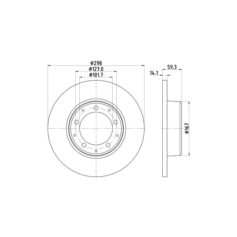Disco freno asse posteriore - HELLA