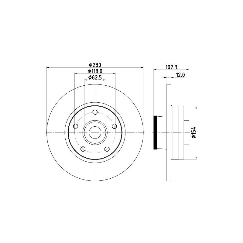 Disco freno asse posteriore - HELLA