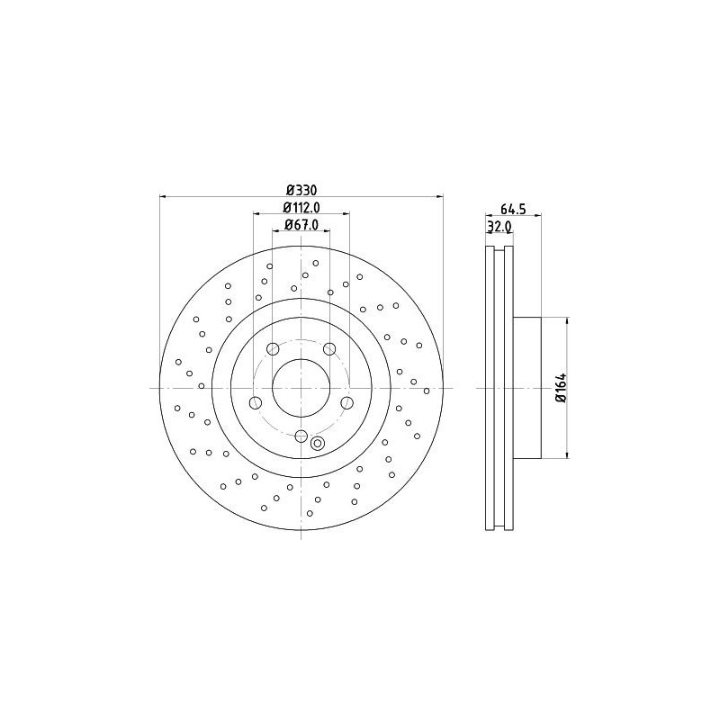 Disco freno asse anteriore - HELLA