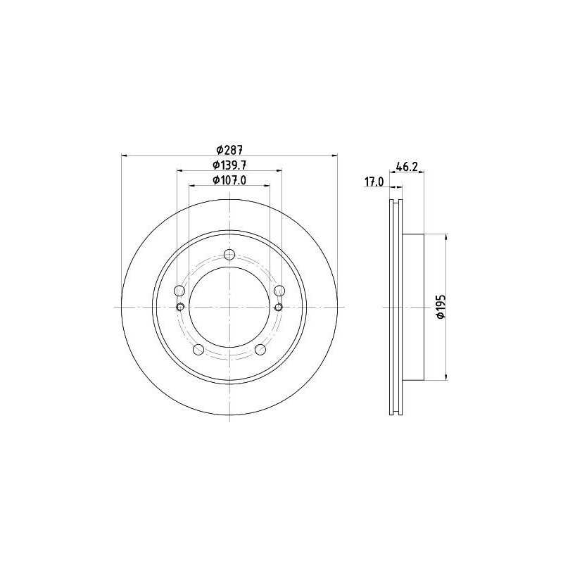 Disco freno asse anteriore - HELLA