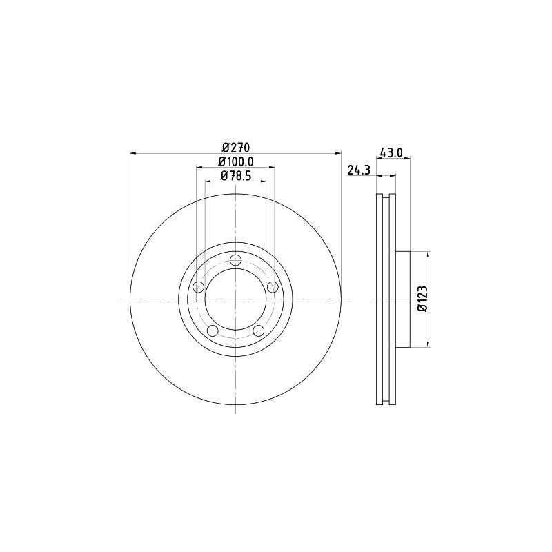 Disco freno asse anteriore - HELLA