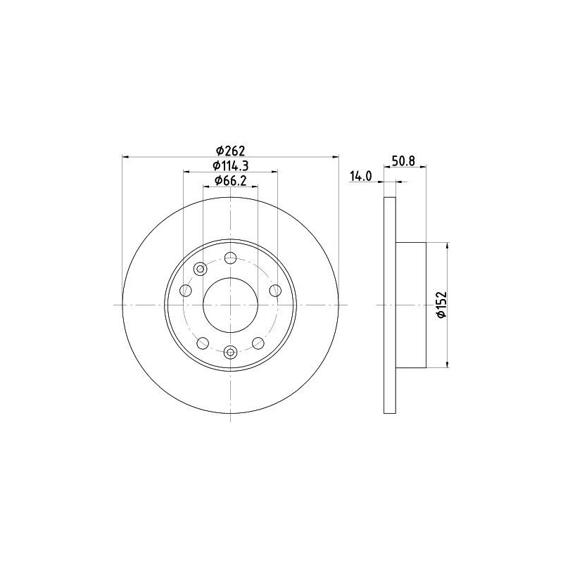 Disco freno asse anteriore - HELLA