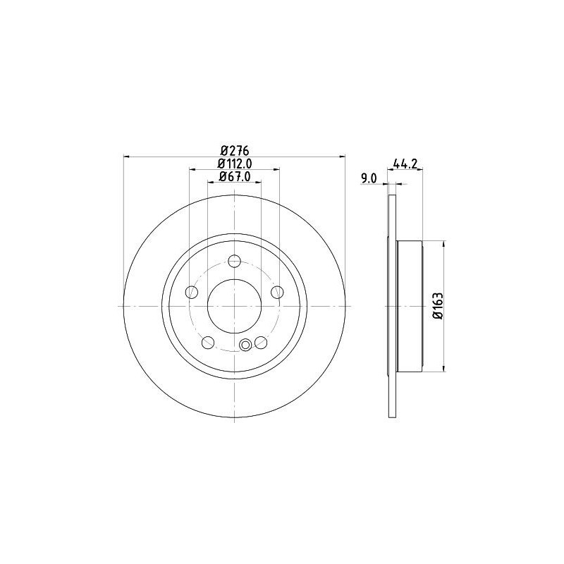 Disco freno asse posteriore - HELLA