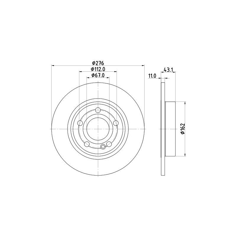 Disco freno asse posteriore - HELLA