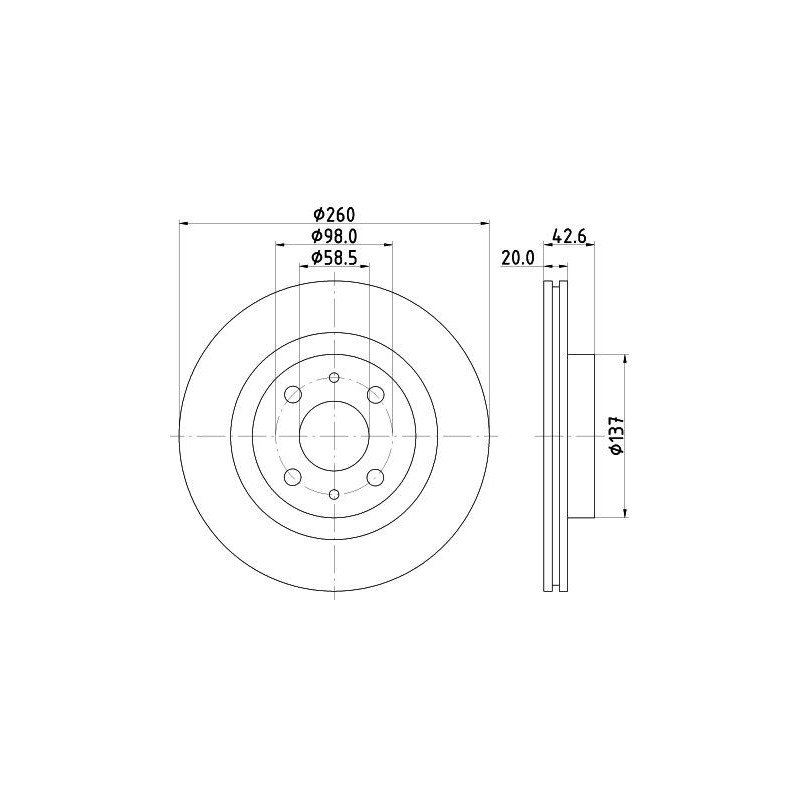 Disco freno asse anteriore - HELLA