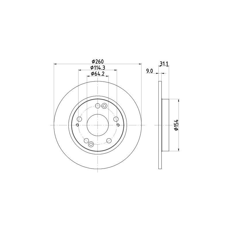 Disco freno asse anteriore - HELLA