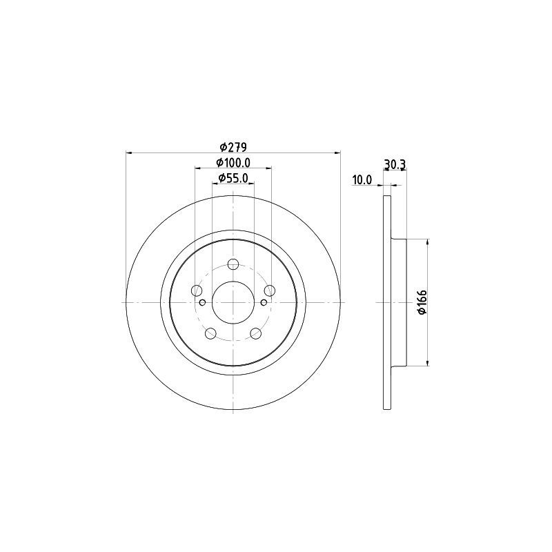 Disco freno asse posteriore - HELLA