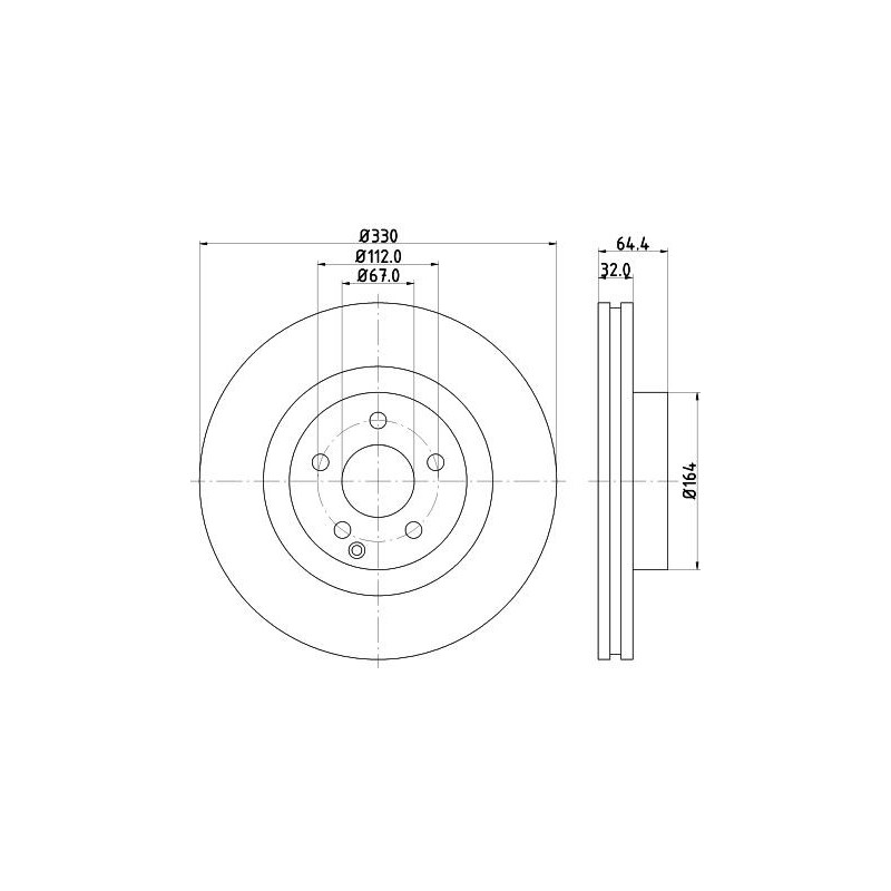 Disco freno asse anteriore - HELLA