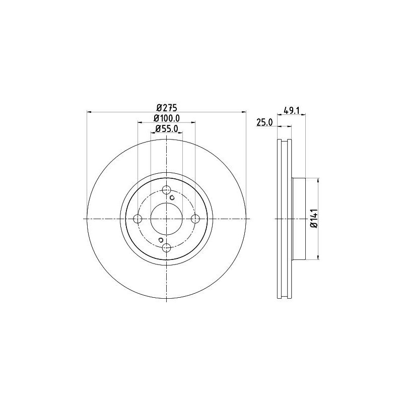 Disco freno asse anteriore - HELLA