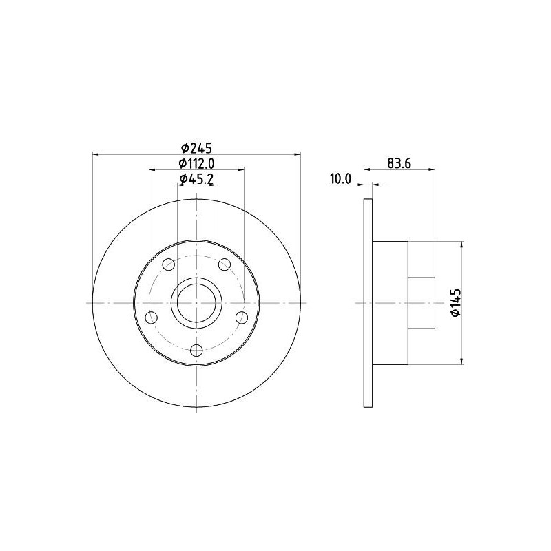 Disco freno asse posteriore - HELLA