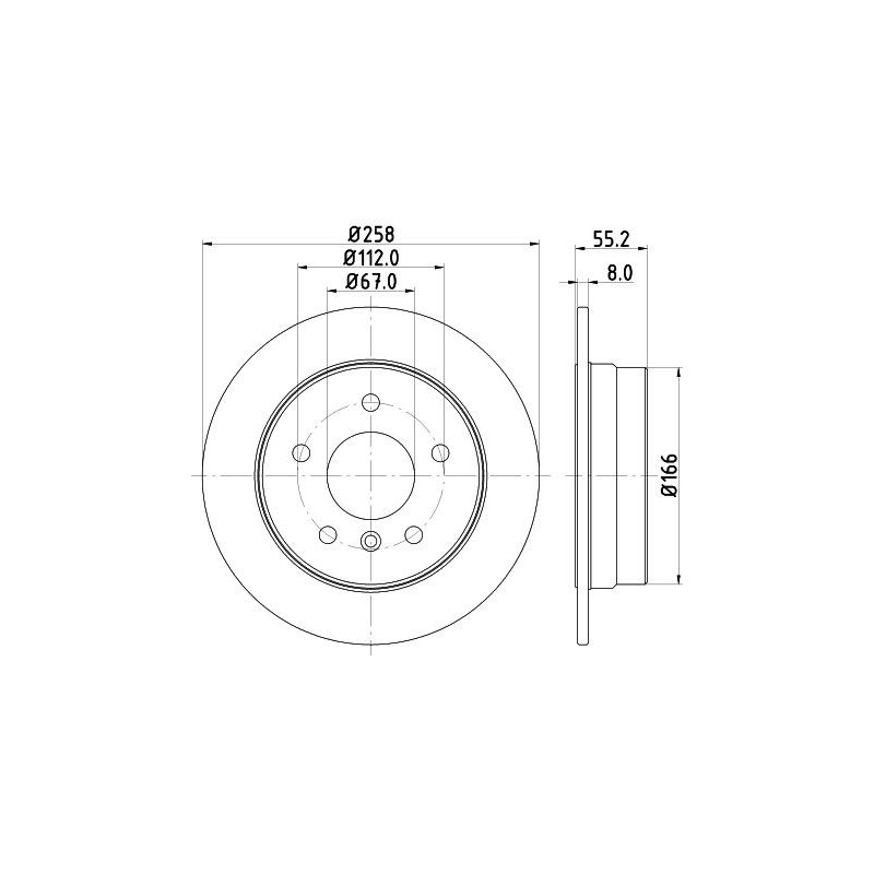 Disco freno asse posteriore - HELLA