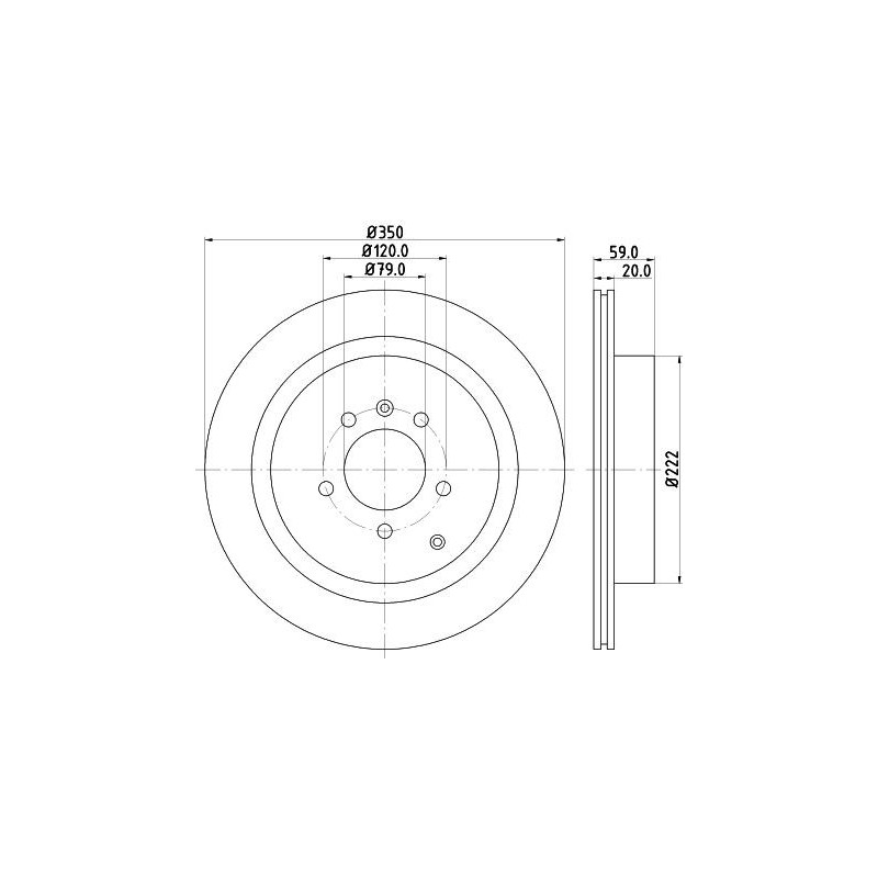 Disco freno asse posteriore - HELLA