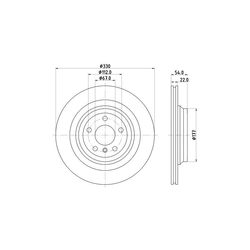 Disco freno asse posteriore - HELLA