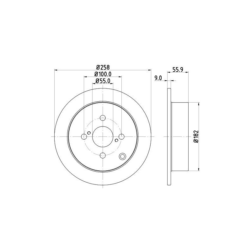 Disco freno asse posteriore - HELLA
