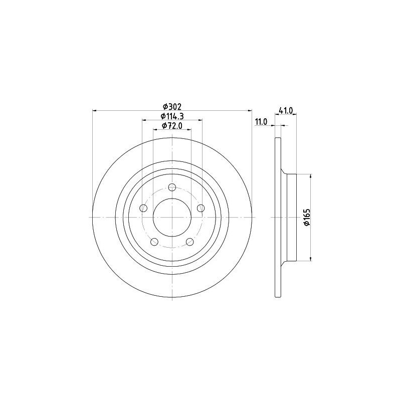 Disco freno asse posteriore - HELLA