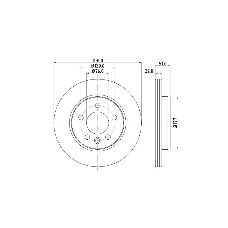 Disco freno asse posteriore - HELLA