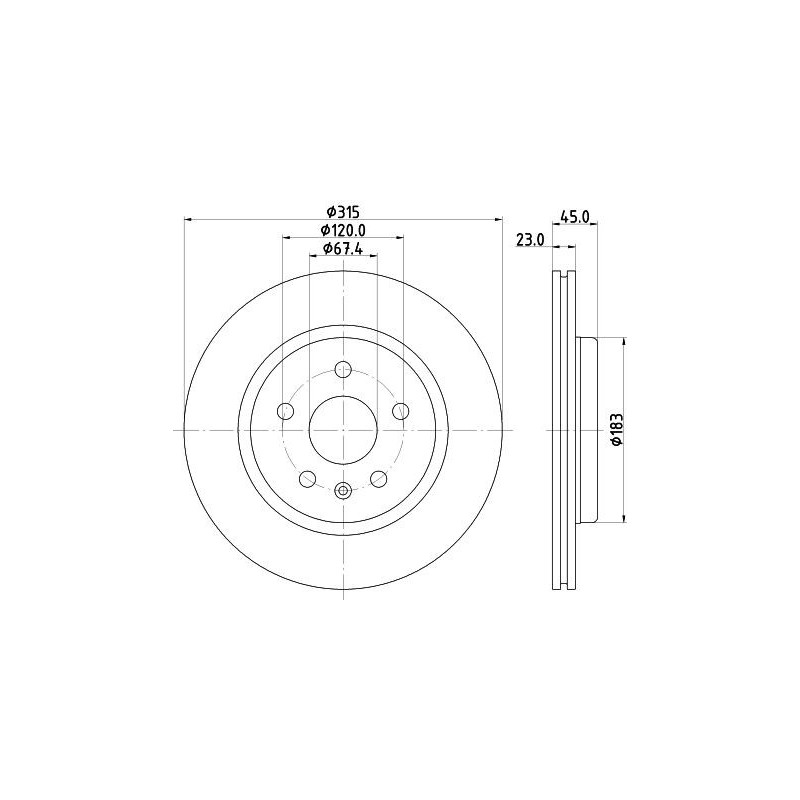 Disco freno asse posteriore - HELLA