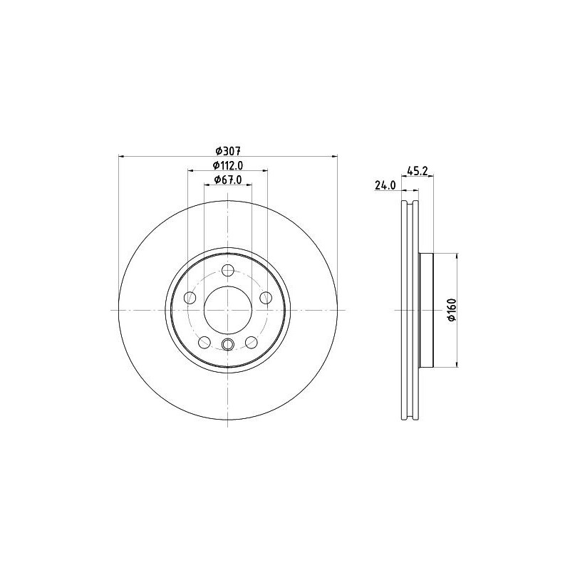 Disco freno asse anteriore - HELLA