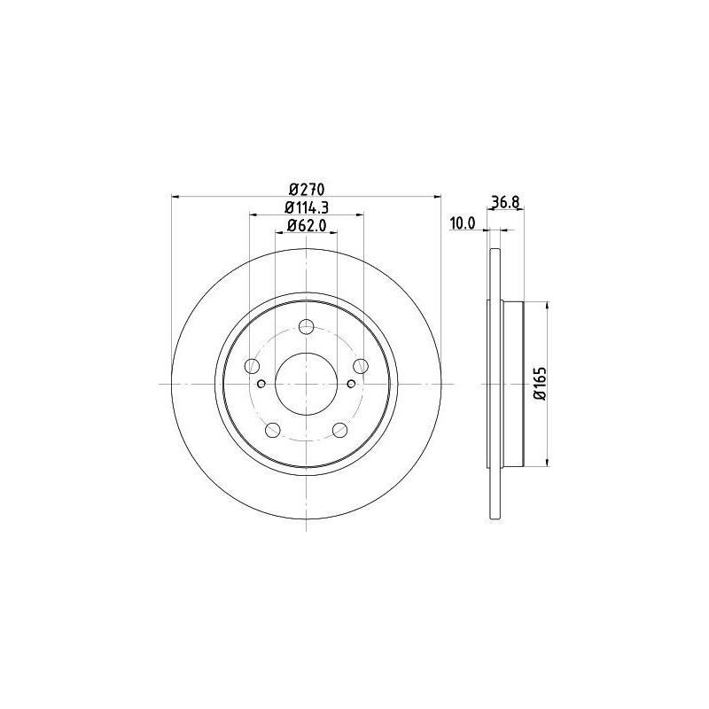 Disco freno asse posteriore - HELLA