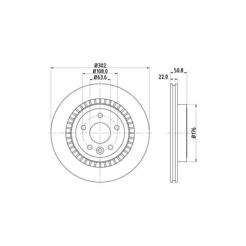 Disco freno asse posteriore - HELLA