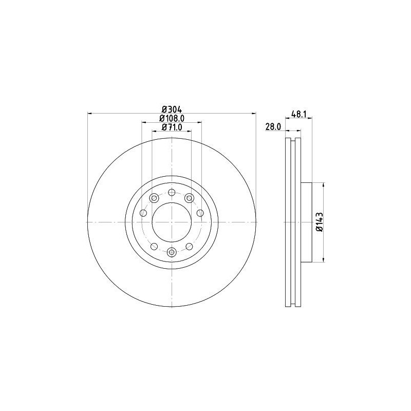 Disco freno asse anteriore - HELLA