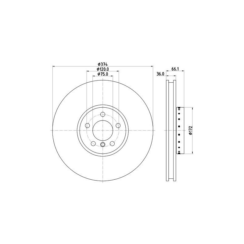 Disco freno asse anteriore - HELLA