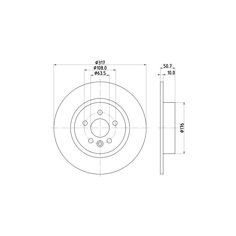 Disco freno asse posteriore - HELLA