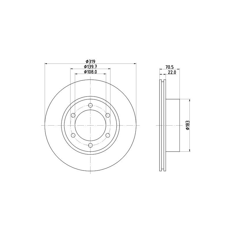 Disco freno asse anteriore - HELLA