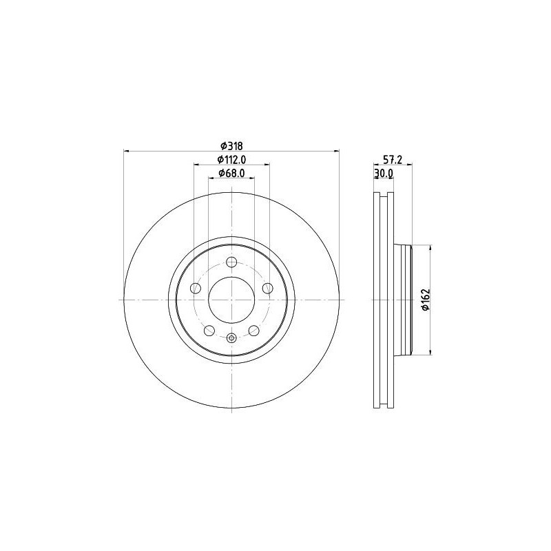 Disco freno asse anteriore - HELLA