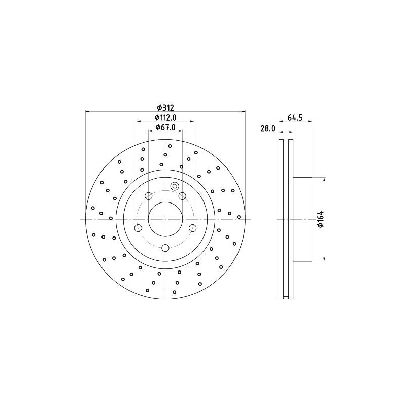 Disco freno asse anteriore - HELLA