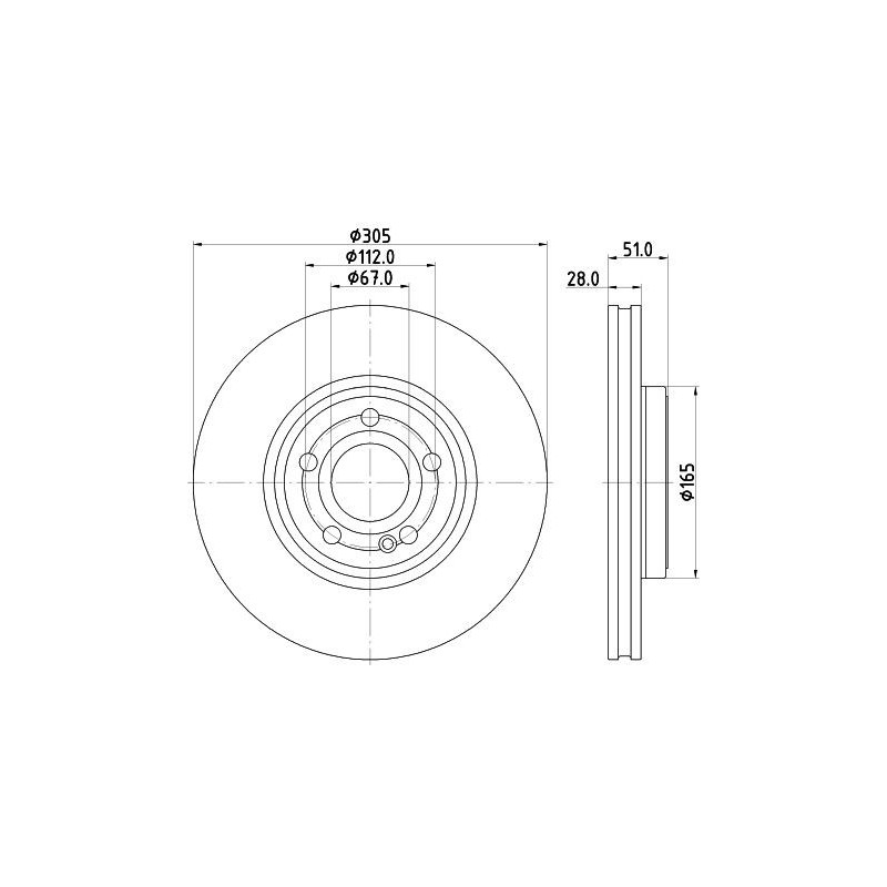 Disco freno asse anteriore - HELLA