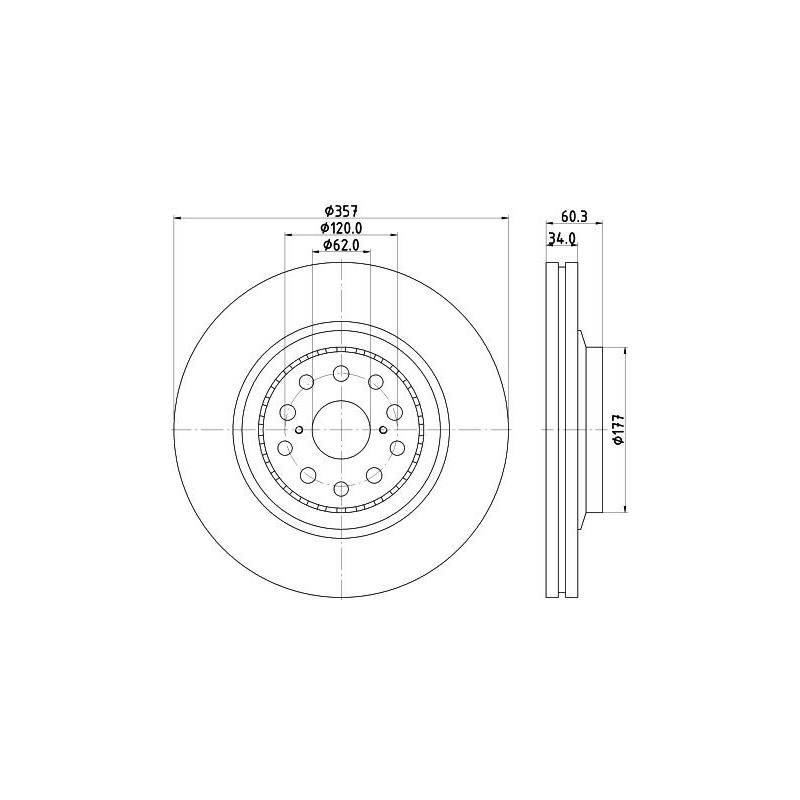 Disco freno asse anteriore - HELLA