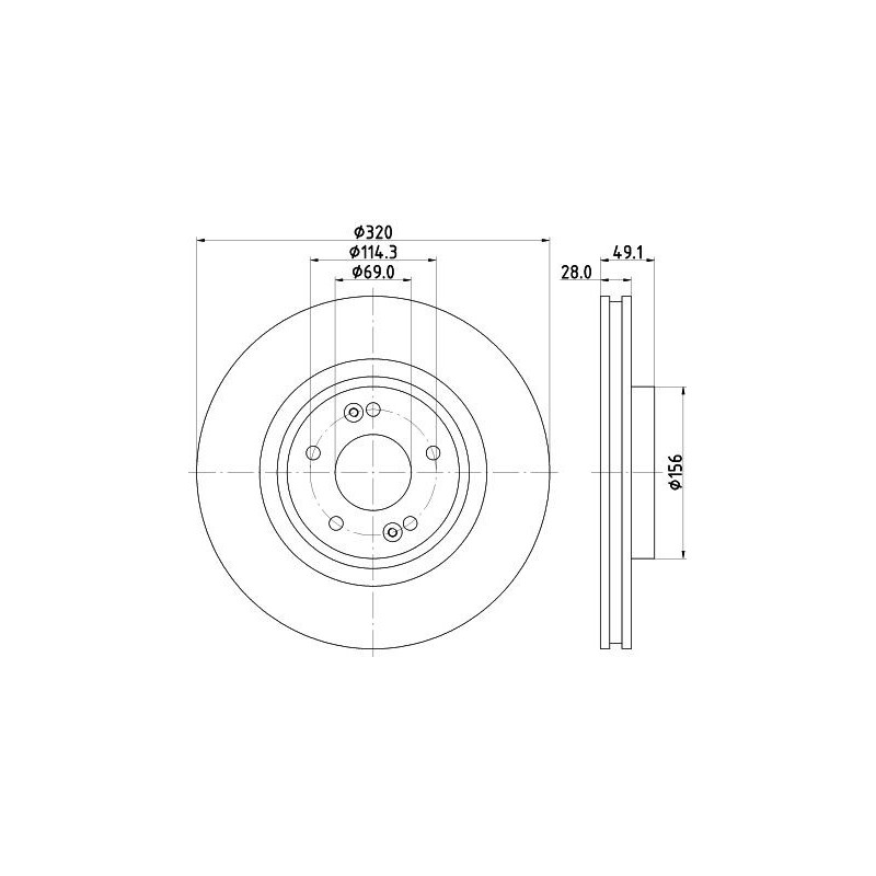 Disco freno asse anteriore - HELLA
