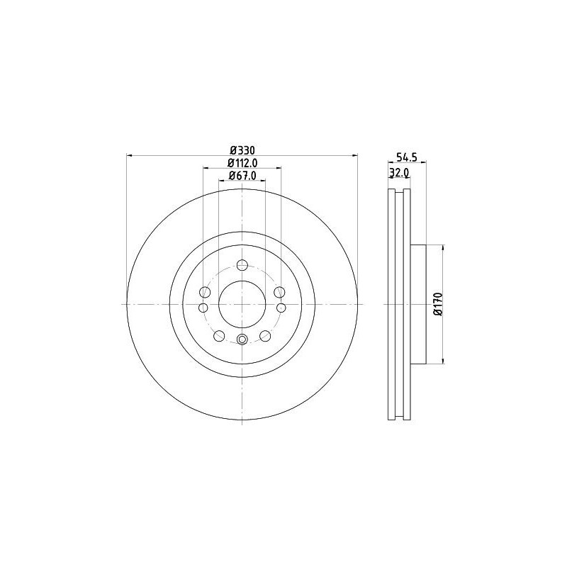 Disco freno asse anteriore - HELLA