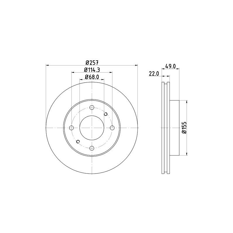 Disco freno asse anteriore - HELLA
