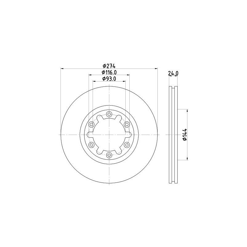 Disco freno asse anteriore - HELLA