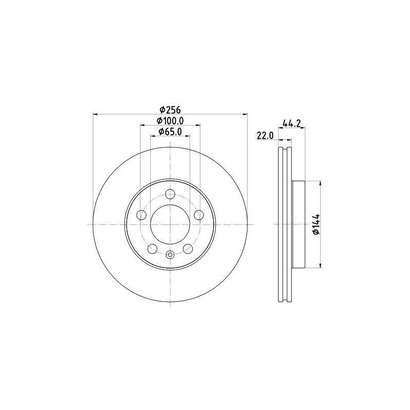 Disco freno asse anteriore - HELLA