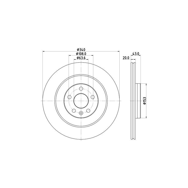 Disco freno asse posteriore - HELLA