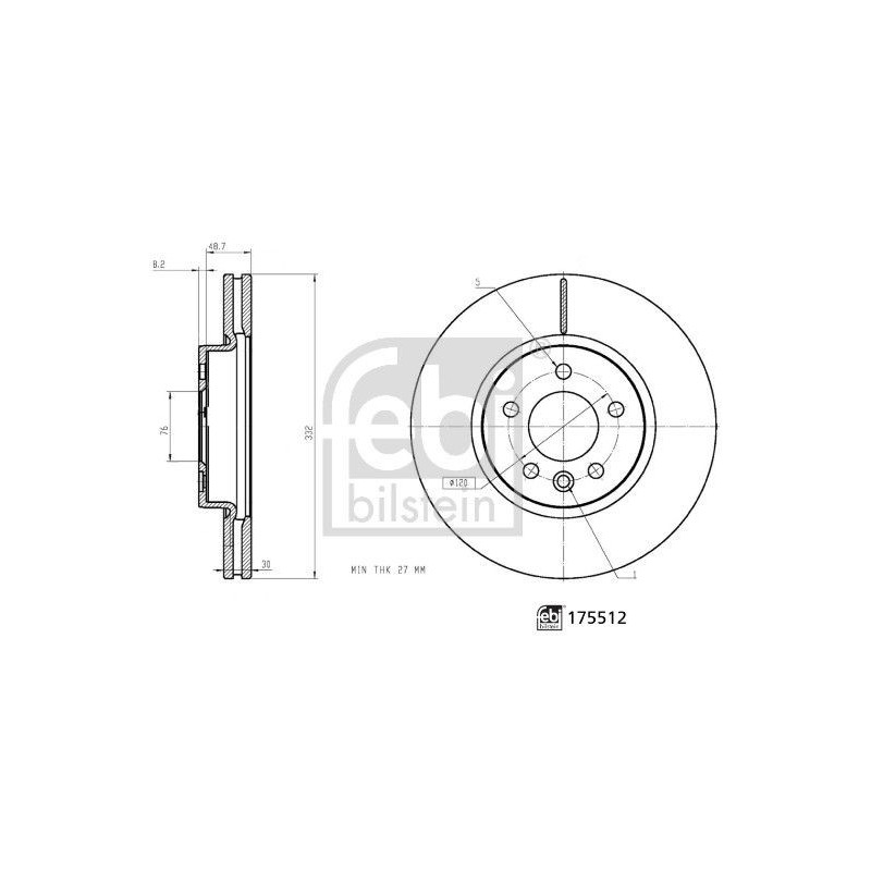 Disco freno asse anteriore - FEBI