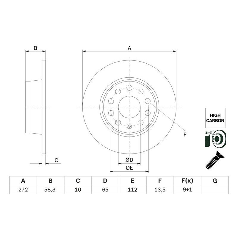 Disco freno asse posteriore - BOSCH