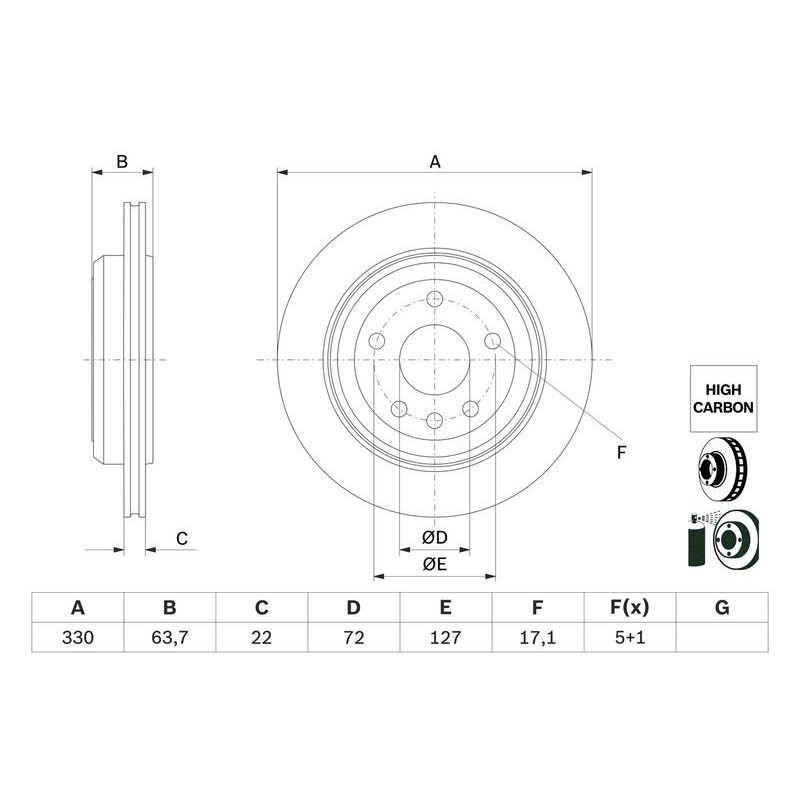 Disco freno asse posteriore - BOSCH