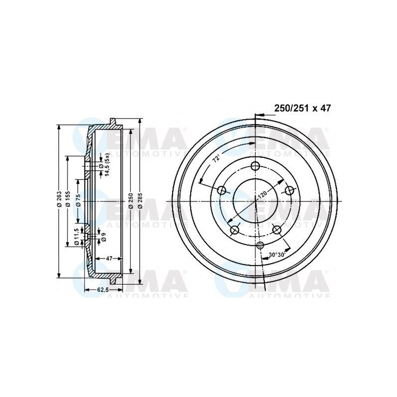 Tamburo freno - VEMA