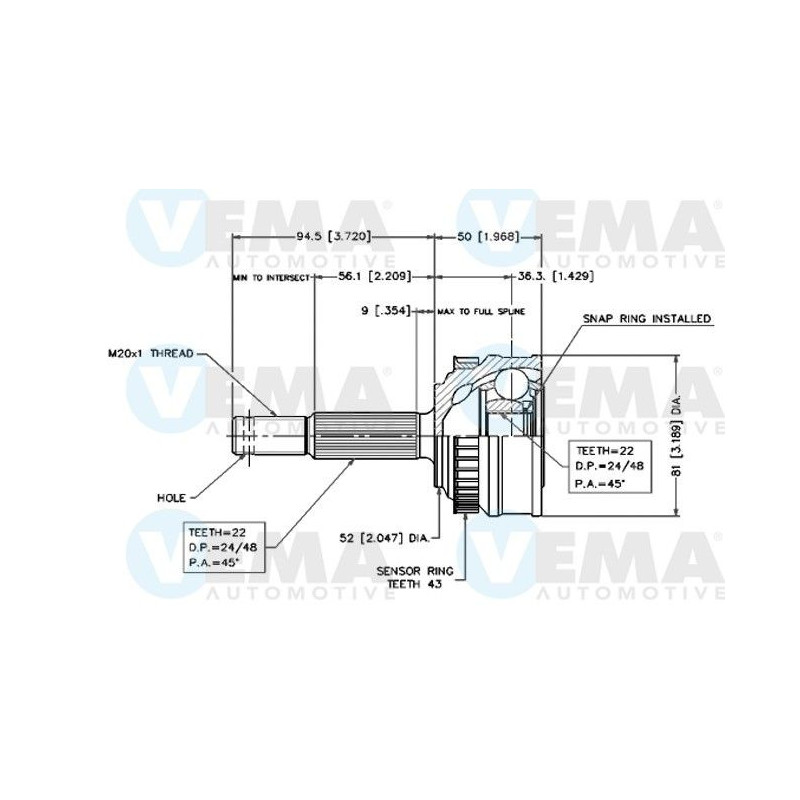 Braccio oscillante asse posteriore - VEMA