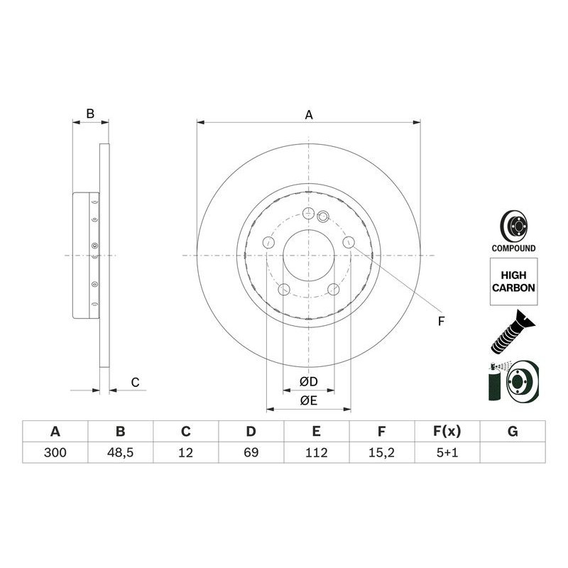 Disco freno asse posteriore - BOSCH