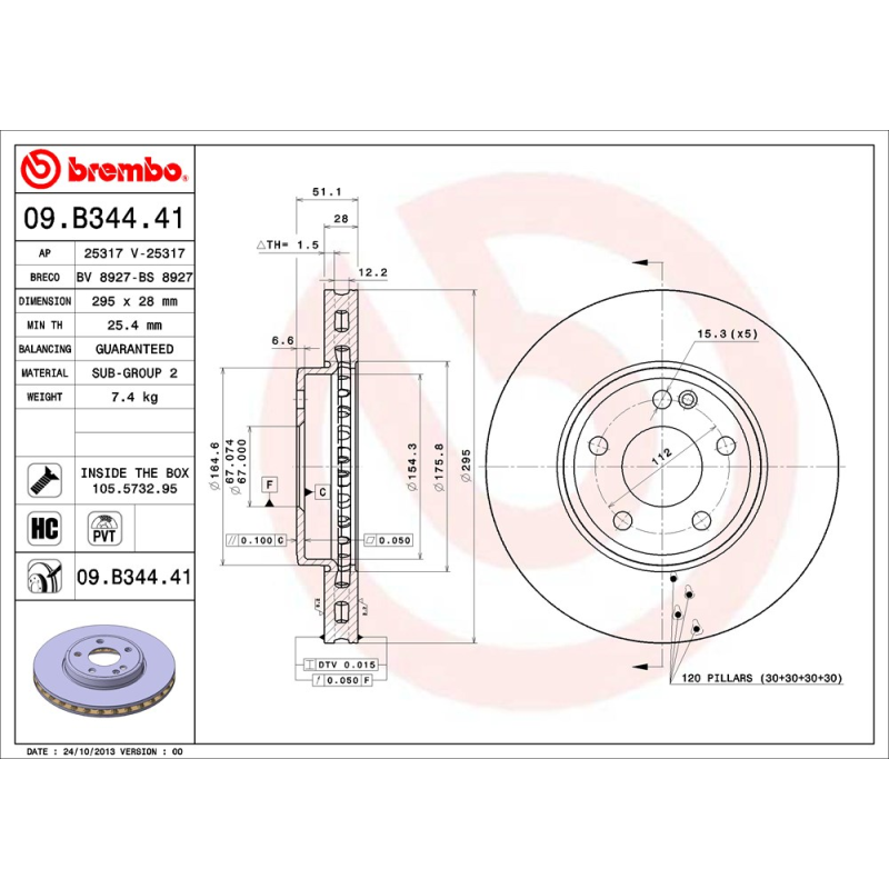 Disco freno asse anteriore - BREMBO